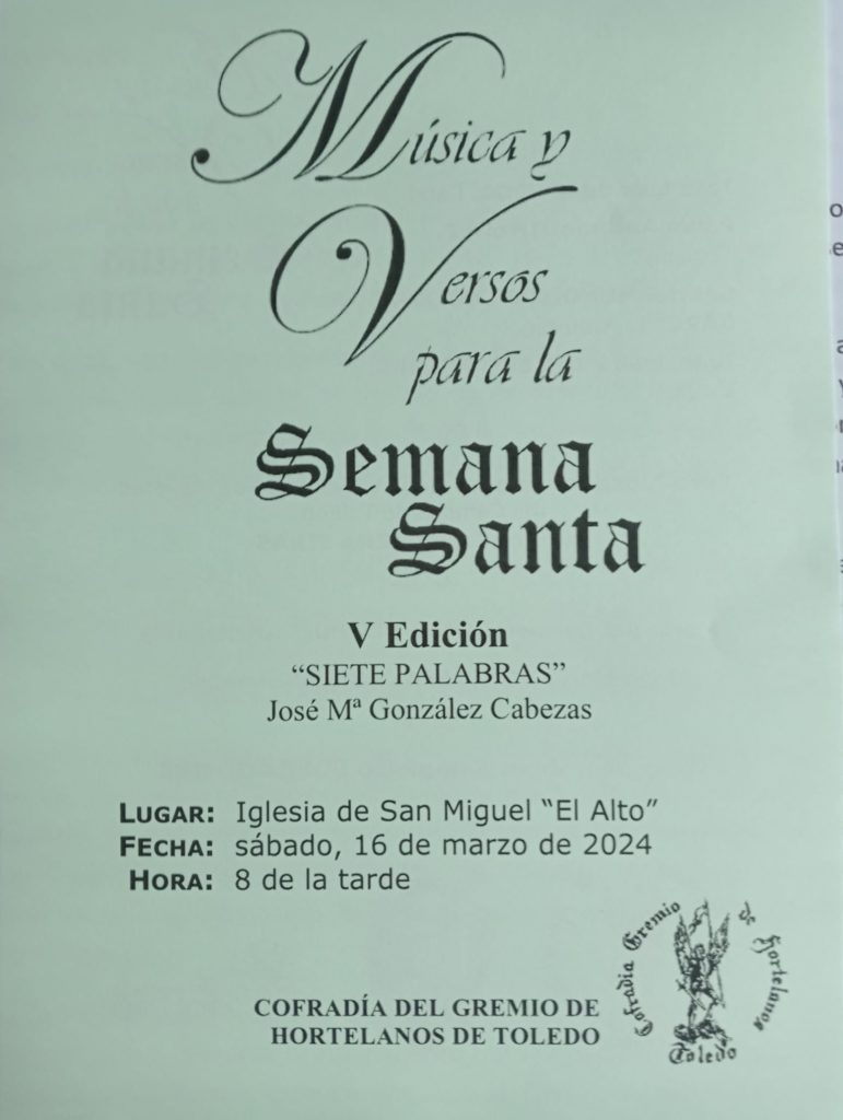 Cartel Música y Versos para la Semana Santa 2024